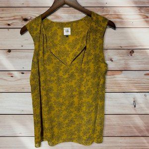 Cabi Gold Sleeveless Blouse Size Small